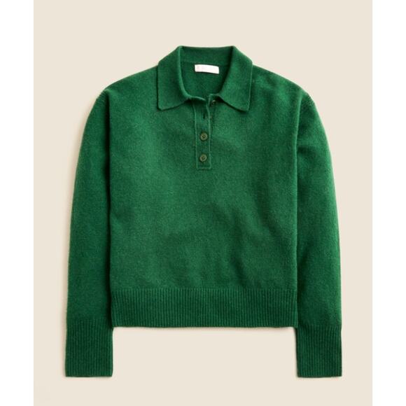 J Crew Sweater Polo XXS Green NWT Supersoft Yarn CC831 J.Crew - Picture 1 of 4